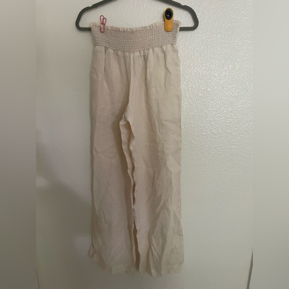 Bella Dahl Cream Casual Wide-Leg Bottoms